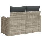 2 vietų sodo sofa su pagalvėlėmis &scaron;viesiai pilka poli ratanas