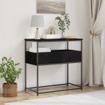 Konsolinis staliukas Juodas 75x40x75 cm I&scaron;dirbtas medis ir plienas
