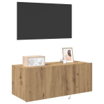 televizoriaus sieninis spintelė su LED ap&scaron;vietimu, meistri&scaron;kas 80x35x31 cm