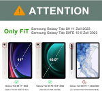 Iveoppe Klaviatūra, skirta Samsung Galaxy Tab S9fe/s10fe 10.9 colių plan&scaron;etėms, dėklas-klaviatūra Galaxy Tab S9/s10fe 2025, magnetinis ap&scaron;vietimas su Qwertz klaviatūra, skirta Samsung S10fe/s9fe/s9 10.9 colių 2025, tamsiai žalia