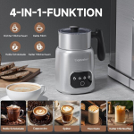 Amzchef 4-in-1 pieno putotojas elektrinis pieno &scaron;ildytuvas su led jutikliniu ekranu 3d indukcinis &scaron;ildymas pieno putotojas &scaron;ildo &scaron;okoladą ir pieną latte, cappuccino ir mocha kavoms, 500 w