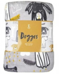 Antklodė 150x200 Dogs Dogos Pilkas ra&scaron;tas su &scaron;unimis