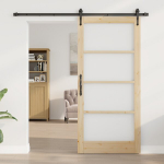 vidaXL Slankios durys Natūrali ir juoda 93 x 202 cm