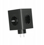Cube prailgintuvas su 4 lizdais, 2xusb-a, 1xusb-c, jungikliu, juodas