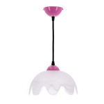 Pakabinamas &scaron;viestuvas Candellux Colori Avietinė Rožinė Balta Stiklinis Gaubtas 1xE27 60W