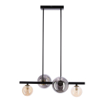 Pakabinamas &scaron;viestuvas Candellux Kama 4x28W G9 juodas ir auksinis su stikliniais gaubtais