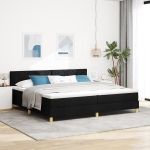 Kartoninė lova su Čiužiniu & led juosta juoda 200x200 cm audinys