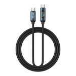 BWOO pintas USB-C - USB-C 1 m 60 W kabelis su animaciniu ap&scaron;vietimu, juodas