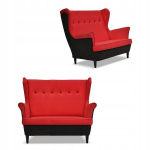 ARI DUO Scandinavian Family Meble sofa su atramomis, juoda ir raudona