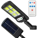 Saulės energija varomas 96 LED &scaron;viestuvas su judesio jutikliu prieblandoje