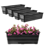 KADAX Balkoninė Dėžė Vazonas Vazonas Didelis 60cm Gėlių paketas 4 vnt gėlių stovas