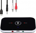 Laisvų rankų įranga &bdquo;Bluetooth 5.0&ldquo; siųstuvas-imtuvas, 2-in-1 belaidis ne&scaron;iojamas stereo garso adapteris-imtuvas su &bdquo;Rca/3,5 mm&ldquo; aux jungtimi, suderinamas su &bdquo;Low Latency HD&ldquo; garso