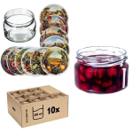 KADAX Konservavimo stiklainiai Denia 250ml 10vnt 82mm + dangtelis "Village"