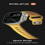 I&scaron;manusis laikrodis &bdquo;Evelatus Watch 42 / 44 / 45&ldquo; sportinis silikoninis dirželis su auksine rankena