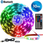 10 m RGB LED &scaron;viesos juosta su &bdquo;Bluetooth&ldquo; ir nuotolinio valdymo pultu