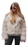 Moteri&scaron;ka rusva žieminė kailinė striukė JS/11Z8259-64884-XL