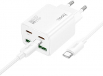 Hoco 2x Usb-c + 2x Usb-a 20w tinklo įkroviklis su Usb-c kabeliu