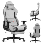 Huzaro Force 5.7 grey žaidimų kėdė su kojų atrama &ndash; pilka, ergonominė, su pakoju, atlo&scaron;iama iki gulimos padėties