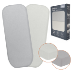 Vaiki&scaron;kų paklodžių komplektas su guma Lionelo Bamboo Sheet Off White Grey, 70x28 cm, 2 dalių