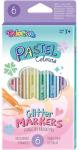 Blizgūs flomasteriai Colorino Pastel, 6 spalvos