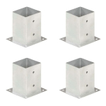 Stulpų pagrindai, 4vnt., galvanizuotas metalas, 101mm
