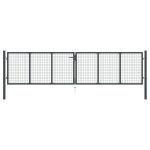 Tinkliniai sodo vartai, pilki, 400x175cm, galvanizuotas plienas