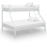 Dviauk&scaron;tė lova VidaXL 140x200/90x200, balta