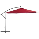 Lauko skėtis su aliuminio stulpu vidaXL, 350 cm, raudonas, Raudona