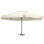 Lauko skėtis su aliuminio stulpu vidaXL, 600 cm, rudas