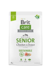 Brit Care subalansuotas visų veislių vyresnio amžiaus &scaron;unims su vi&scaron;tiena ir vabzdžiais, 3 kg (nauja pakuotė)