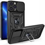 Hybrid Armor Camshield skirtas iPhone 13 Pro Max, juodas