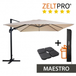 Lauko skėtis su pagrindu Maestro Zeltpro 3x3 m, rudas