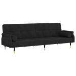 Sofa-lova su pagalvėlėmis vidaXL, juoda