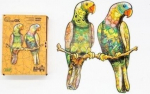 Medinė inė dėlionė 120 Banguotos papūgėlės A3 - PuzzleOK