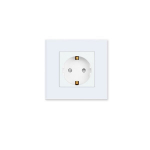 Vienvietis ki&scaron;tukinis lizdas su stikliniu rėmeliu Feelspot, baltas,Vienvietis ki&scaron;tukinis lizdas su stikliniu rėmeliu Feelspot, baltas