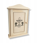 Raktinė su spauda &Scaron;iuos namus saugome mes ir mūsų angelas sargas, 29x20x6 cm