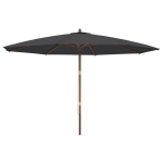 Sodo skėtis nuo saulės vidaXL 400x273cm, juodas
