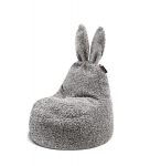 Vaiki&scaron;kas sėdmai&scaron;is Qubo&trade; Baby Rabbit Linden Fluffy Fit, &scaron;viesiai pilkas