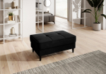 Pufas Bellis, 97x62x42cm, aksominis, tamsiai juodas