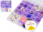Kūrybinis karoliukų rinkinys papuo&scaron;alams gaminti LeanToys, violetinis