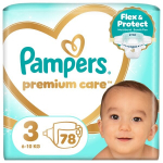 Pampers Premium Care Tape Sauskelnės, 3 Dydis, 78 vnt.