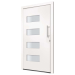 vidaXL Priekinės durys baltos spalvos 110x210cm