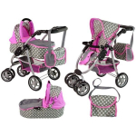 Lėlių vežimėlis Lean Toys 2in1, pilkas