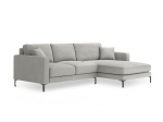 De&scaron;ininė kampinė sofa Venus, 4 sėdimos vietos, &scaron;viesiai pilka