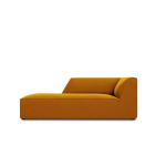 Aksominė kairinė sofa Micadoni Ruby, geltona
