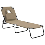 Saulės gultas vidaXL, rudas