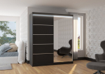 Spinta ADRK Furniture su LED ap&scaron;vietimu Caro 180, juoda