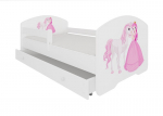 Vaiki&scaron;ka lova ADRK Furniture Pepe Princess and horse, 80x160 cm, įvairių spalvų