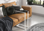 &Scaron;oninis staliukas ADRK Furniture Spark, 62x30x40 cm, juodas/baltas