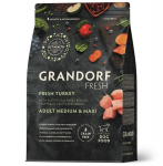 Grandorf Fresh suaugusiems vidutinių ir didelių veislių &scaron;unims su kalakutiena, 3kg